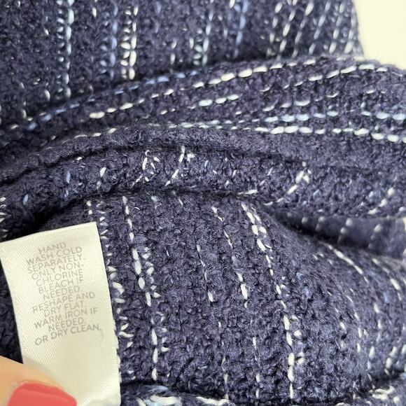 J. Jill Pure Jill Womens Pullover Knit Kimono Sweater XLP Navy Stiped 3/4 Sleeve - Picture 9 of 9